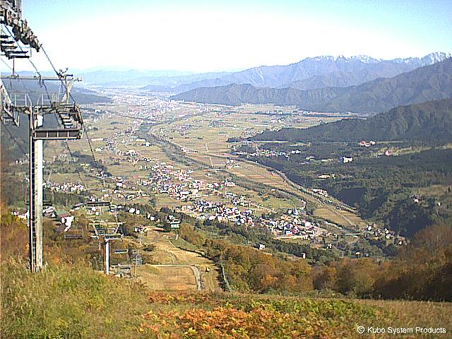 山頂から魚沼盆地の眺望